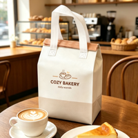 Sac isotherme pliable personnalisé avec logo, grand volume, en non-tissé, intérieur en aluminium, pour boulangerie et pâtisserie