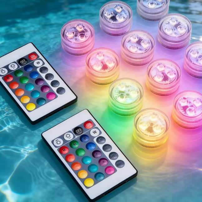 Waterproof LED Pool Light, Submersible Underwater Lamp with Multiple Colors for Inground Swimming Pools