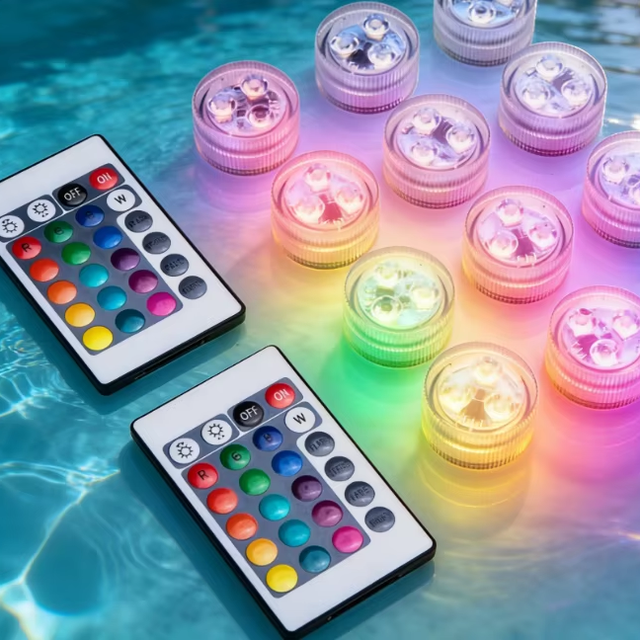Waterproof LED Pool Light, Submersible Underwater Lamp with Multiple Colors for Inground Swimming Pools
