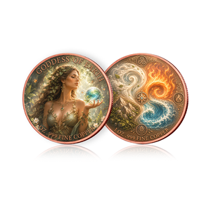 Pièce de monnaie Baddie Mythique des Quatre Éléments pour Femmes, 1 oz, en Cuivre Fin 999, avec Impression Colorée - Product Image 5