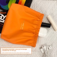 Nouvelle Trousse de Maquillage Imperméable en PU à Motif Lettres pour Femmes, Idéale pour Rouge à Lèvres, Serviettes Hygiéniques, Écouteurs et Câbles de Données