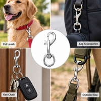 Mousqueton en fonte et acier inoxydable pour laisse de chien, avec anneau pivotant, pour usage industriel général