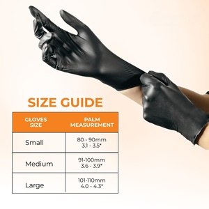 Certified Black Disposable Custom 100 Pcs Box Nitrile Gloves Powder Free Disposable Nitrile Gloves - Product Image 4