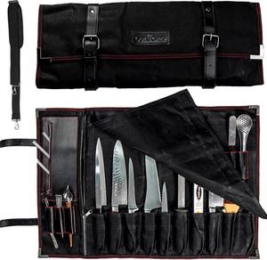 Échantillon gratuit : Étui de rangement portable en toile pour couteaux de cuisine, de voyage et de cuisson – Housse de protection pour chef - Product Image 3