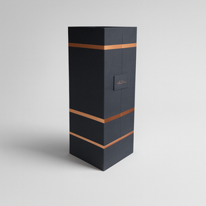Caja Rígida <span class=keywords><strong>de</strong></span> Doble Puerta con Cierre Magnético, Envuelta en Papel Especial, Embalaje <span class=keywords><strong>de</strong></span> Lujo Negro y Dorado para Fragancias o Vino - Product Image 1