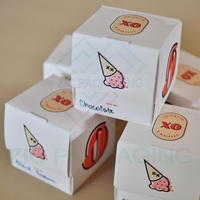 Boîte à glace carrée en carton alimentaire personnalisée, boîte à glace imperméable, emballage en papier