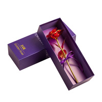Boîte cadeau de fleurs éternelles en feuille d'or de qualité supérieure transfrontalière, rose dorée finie, bouquet de roses dorées, fête des mères, Noël, Qixi