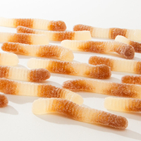 Vente en gros de bonbons et de confiseries en forme de dessins animés chinois personnalisés en vrac, saveurs de cola sucrées et acidulées, bonbons gélifiés et bonbons en sachet