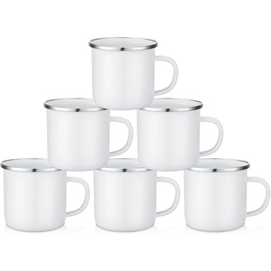Mug à café personnalisé par sublimation, avec logo sur mesure, en émail, pour le camping, idéal pour la Fête des Mères - Vente en gros - Product Image 1