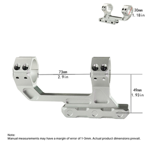 Montura de Visor Cantilever BANGBANG con Base de 20 mm y Altura Central de 1.93 Pulgadas para Actividades al Aire Libre (Plateado) - Product Image 4