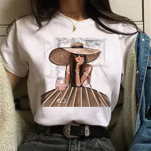 Ropa de verano de alta calidad para mujer, camisetas de manga corta con estampado de talla grande, Top informal