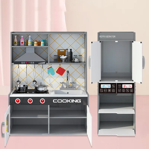 مجموعة ألعاب مطبخ خشبية للأطفال للعب التظاهري مع أدوات طهي واقعية للتعلم المبكر ولعب الأدوار - Product Image 3