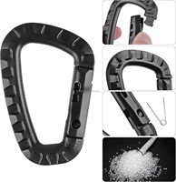 Mousquetons tactiques, porte-clés, anneaux en D, mousquetons en plastique Tac Link pour sac à dos, boucle de suspension, voyage