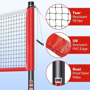 Red <span class=keywords><strong>de</strong></span> bádminton portátil para exteriores con sistema <span class=keywords><strong>de</strong></span> cabrestante antideslizante, estable y resistente para juegos en el jardín, <span class=keywords><strong>la</strong></span> playa o vacaciones. - Product Image 4