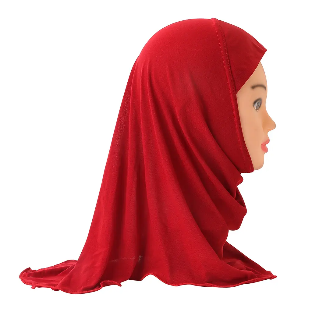 Hot vender Neck Cover Confortável Lenço de Cabeça Muçulmano Kids Baby Girl alta elástica Hijab lenço de cabeça