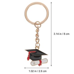 Vente en gros, promotion, cadeau bon marché, porte-clés souvenir diplômé de l'académie avec breloques en métal, porte-clés personnalisé en émail pour l'obtention du diplôme universitaire - Product Image 2