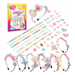 Kit de Fabrication de Bandeaux Princesse pour Filles – Nœuds à Paillettes, Autocollants Arc-en-ciel, Fleurs en Mousse – Fournitures de Fête, Cadeau, Jouet - Product Image 1