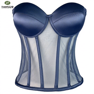 Women's Backless Jumpsuit Sexy Lace Design Hotties Mesh Inner Wear Corset Tops Breathable Fishbone Corset Embroidery