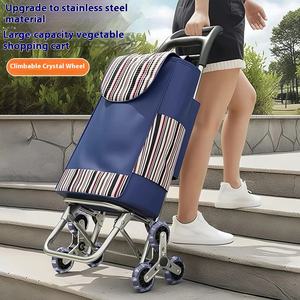 Lichtgewicht Opvouwbare Groente Winkelwagen Draagbare Huishoudelijke Trolley Voor Ouderen Klimmen Gebouw Handig - Product Image 2