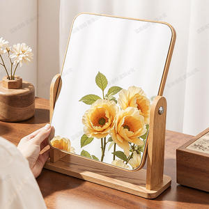 Miroir de maquillage rotatif en bois 20,5 cm avec lentille argentée pour chambre à coucher et usage domestique, origine Wenzhou - Product Image 2