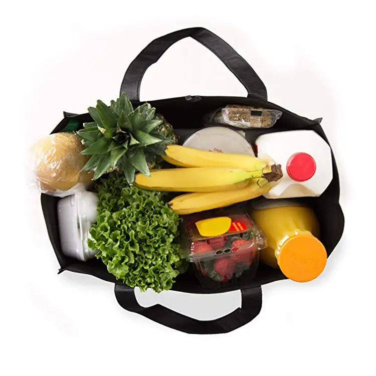 Large China promotional grocery bag custom logo laminated supermarket shopping nonwoven grocery tote bag
