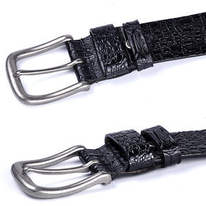 <span class=keywords><strong>Ceinture</strong></span> pour <span class=keywords><strong>homme</strong></span> en <span class=keywords><strong>cuir</strong></span> de vache véritable à motif crocodile, boucle en alliage, longueur 95-130 cm, vente chaude - Product Image 2