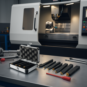 Juego de herramientas de torneado de carburo indexables 40Cr de 1/4 pulgada, 7 piezas, herramientas de torno CNC, estuche portátil negro, uso medio - Product Image 2