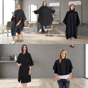 Capa de Peluquería de Poliéster Impermeable y Antiadherente, Cómoda |   Ropa para Cortar el Cabello con Logotipo Personalizado, Origen Estadounidense, Regal Three - Product Image 3