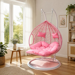 Rattan <strong>Egg</strong> Ratan Double Size Cushion Patio Canopy Luxury Glass Gold Hanging Footrest Outdoor Garden Swing <strong>Chair</strong> <strong>Out</strong> <strong>Door</strong> - Product Image 5