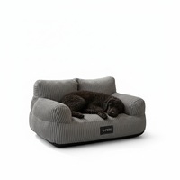 Lit pour animaux de compagnie en velours côtelé de qualité supérieure personnalisé avec rembourrage en coton PP et logo et emballage personnalisés