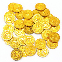 Vente en gros de 100 pièces de monnaie de pirate, 50 pièces d'or en plastique, trésor de jeu, jeton d'argent