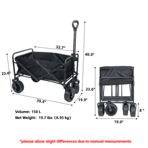 Liveer Foldable Multi-Purpose Wagon <strong>Cart</strong> Tank Wheels Waterproof 440 Lbs Load Capacity-<strong>Outdoor</strong> Camping Beach <strong>Garden</strong> Shopping <strong>Cart</strong> - Product Image 2