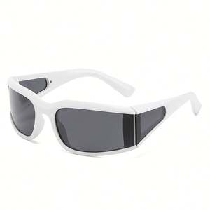 Gafas de Sol Deportivas Cuadradas Pequeñas con Logotipo Personalizado, Diseño Vintage Único, Color Blanco Curvo, para Mujer - Product Image 6