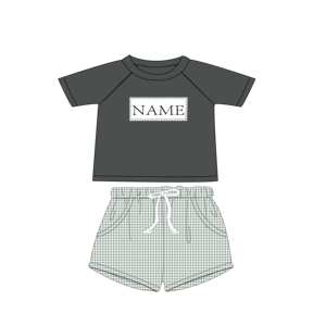 Qingli OEM personnalisé bébé garçons smocké à la main vêtements 2 pièces ensemble tenue de sport pour l'été <span class=keywords><strong>nom</strong></span> broderie pour les petits enfants - Product Image 3
