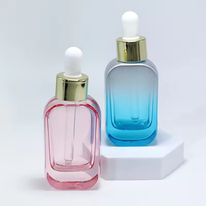 Vente en gros de flacons en verre pour huiles essentielles carrés avec compte-gouttes blancs, 30 ml, flacon cosmétique de beauté, flacon compte-gouttes en verre pour parfum - Product Image 5