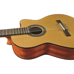 GUITARRAS EKO-VIBRA 150 CW EQ NATURAL, guitarra clásica cortada electrificada HQ, sistema EKO G03, tapa de abeto, parte posterior de caoba - Product Image 6
