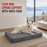 Matelas orthopédique pour chien Flagship 11 cm avec support à ressorts miniatures et couche de confort en mousse ondulée
