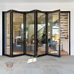 DEMEA Moderne Étanche Résidentiel Patio Balcon Porte En Aluminium Cadre Panneaux En Verre Trempé Extérieur Accordéon Porte Pliante - Product Image 6