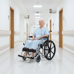 CA928B Heavy Duty <strong>Steel</strong> <strong>Wheelchair</strong> <strong>Chrome</strong> Frame Detachable Armrest Detachable Footrest Heavy Duty Economy <strong>Steel</strong> <strong>Wheelchair</strong> - Product Image 4