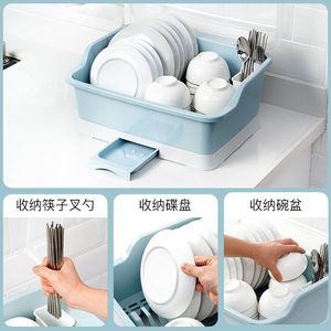 Wholesale Household Multi-functional Tableware Storage Box Cupboard With Lid Drain Rack Kitchen <b>Bowl</b> Dish - Product Image 6