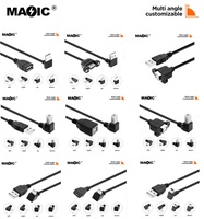 Cable de Carga de Datos Micro USB de 5 Pines, Conector Macho a Macho, con Ángulo de 90 Grados hacia Arriba, Abajo, Izquierda y Derecha, OEM