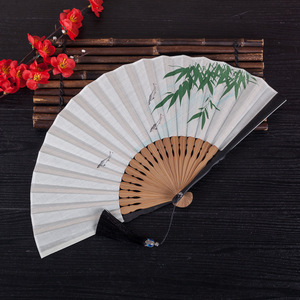 Éventail pliant en bambou de style <span class=keywords><strong>japonais</strong></span> ancien, peint à la main, style chinois, artisanat, cadeau pour hommes et femmes, éventail de gentleman - Product Image 2