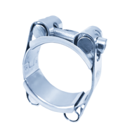 Collier de serrage pour tuyau en acier inoxydable TJNC à double boulon, zingué, avec garantie de 3 ans