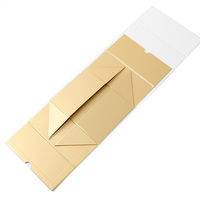 Boîte cadeau magnétique à couvercle rabattable blanche et dorée avec logo personnalisé, carton ondulé rigide, impression offset écologique, doublure en éponge