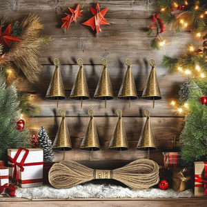 Hot Bán Retro Tự Làm Treo Tường Cây Giáng Sinh Trang Trí UV Sắt Sợi Dây Thừng Hình Nón Cạnh Thẳng Chuông Đám Cưới Bầu Không Khí Mặt Dây Chuyền - Product Image 1