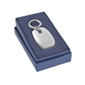 Llavero de Metal Plateado, Forma Cuadrada, Acabado Pulido, Accesorio para Llaves - Product Image 2