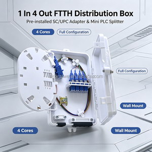 กล่องกระจายไฟเบอร์ FTTH แบบ 1 เข้า 4 ออก พร้อมอะแดปเตอร์ SC/UPC และตัวแยก PLC ติดตั้งไว้ล่วงหน้า กล่องปลายทางออปติคอลกันน้ำ ABS สำหรับ FTTH - Product Image 6