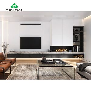 TUZHI CASA ferme flottant 55 pouces <span class=keywords><strong>tv</strong></span> foyer <span class=keywords><strong>tv</strong></span> meuble <span class=keywords><strong>tv</strong></span> avec cheminée <span class=keywords><strong>barre</strong></span> <span class=keywords><strong>de</strong></span> <span class=keywords><strong>son</strong></span> étagère - Product Image 2