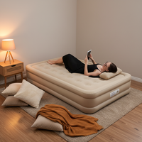 Matelas gonflable rapide en PVC souple avec pompe intégrée et oreiller, pliable, portable, design moderne, pour camping, extérieur, chambre, parc