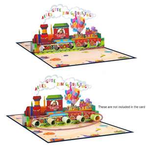 Carte d'<span class=keywords><strong>invitation</strong></span> de fête d'anniversaire pliée en 3D pour enfants, cadeau de mariage, artisanat en papier avec un design de train pop-up pour offrir de l'argent - Product Image 4